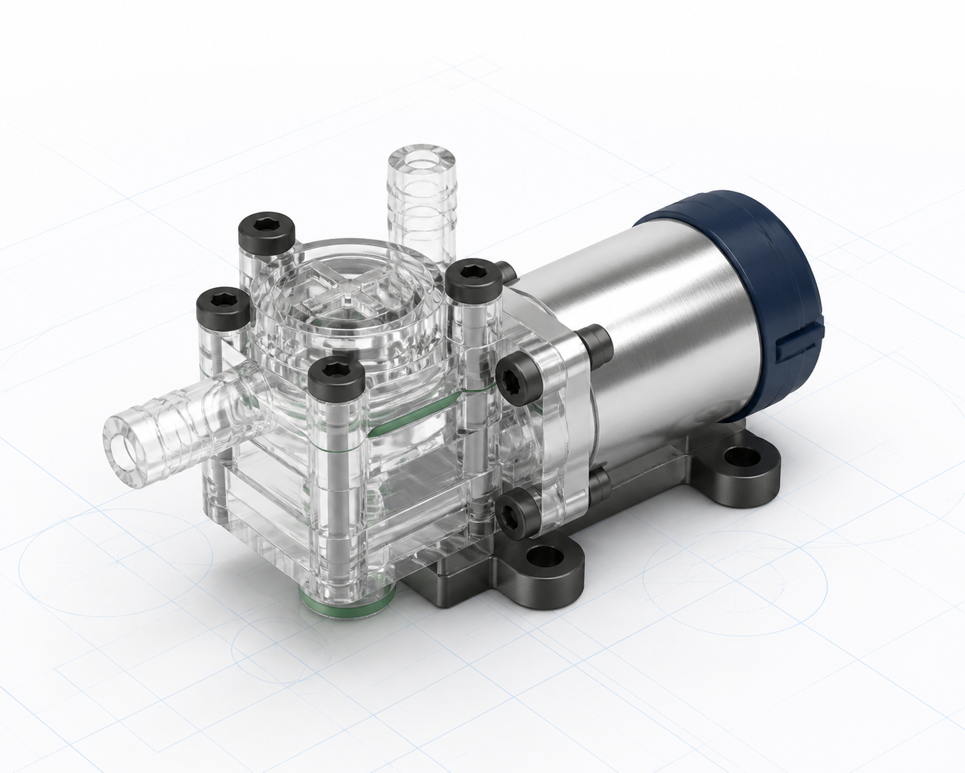 Generic micro pump and valve fluid-handling assembly render